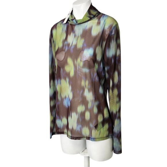 Anthropologie Mesh Turtleneck Long Sleeve Sheer Top, Layering, Size Large, NWT - Picture 7 of 10